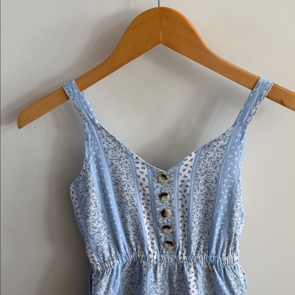 M&S Blue Floral Sleeveless Dress - Picture 2 of 8